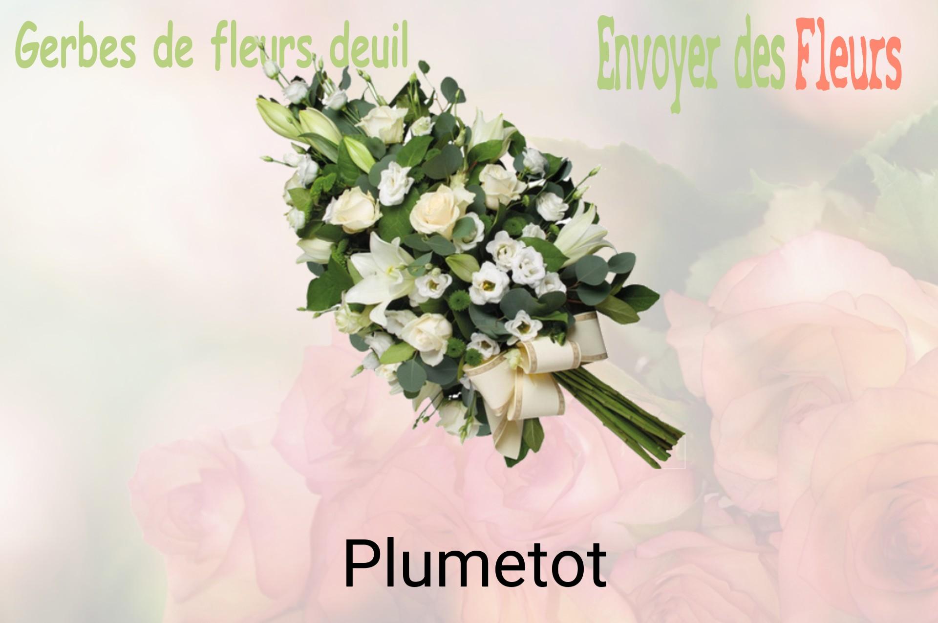 Gerbe de fleurs de deuil livrée à Plumetot